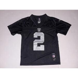 Oakland Raiders Jersey #2 Russell Reebok Black Shirt Size Boys L-7 NFL Football